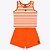 Conjunto Blusa Regata Listrada e Shorts Moletinho Infantil Feminino Kyly 1000256 - Imagem 1