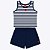 Conjunto Blusa Regata Listrada e Shorts Moletinho Infantil Feminino Kyly 1000256 - Imagem 2