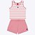 Conjunto Blusa Regata Listrada e Shorts Moletinho Infantil Feminino Kyly 1000256 - Imagem 3