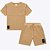 Conjunto Camiseta Manga Curta e Bermuda Malha Flamê Bege Infantil Masculino Milon 2000181 - Imagem 1