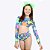 Biquíni Manga Longa Star Jeans Infantil Menina Moda Praia Siri Kids 39244 - Imagem 1