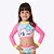 Conjunto Cropped Manga Longa e Calcinha Biquíni Unicórnio Aloha Infantil Menina Moda Praia Puket 110401100 - Imagem 1