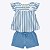 Conjunto Blusa e Shorts Listrado Infantil Feminino Milon 2000380 - Imagem 1