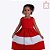 Vestido Liso Vermelho e Branco Infantil Menina Precoce 5113 - Imagem 1