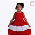 Vestido Liso Vermelho e Branco Infantil Menina Precoce 5113 - Imagem 1