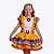 Vestido Junino Amarelo Com Folhagem Vermelha Infantil Menina Muvile 6032 - Imagem 1