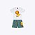 Conjunto Camiseta Manga Curta Leão E Bermuda Moletom Infantil Menino Kyly 1001068 Azul Marinho - Imagem 1