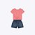 Conjunto Blusa Manga Curta E Shorts Juvenil Menina Brandili 26619 Salmao - Imagem 1