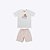 Conjunto Camiseta Branca e Bermuda Bege Infantil Masculino Have Fun 29708 - Imagem 1