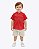 Conjunto Camisa Vermelha e Bermuda Off White Infantil Masculino Vigat 3119 - Imagem 1