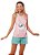 Puket Pijama Adulto Feminino Short Doll Nadador Eco Unicornio 030602196 - Imagem 1