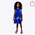 Vestido Azul Bordado Flor Infantil Menina Vigat 4888 - Imagem 1