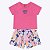 Conjunto Blusa Cropped Manga Curta e Shorts Estampado Infantil Feminino Kyly 1000254 - Imagem 1