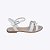 Sandália Branca Iris Nozinho e Tira de Strass Infantil Feminina Pampili  409314000 - Imagem 1