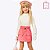 Conjunto Blusa em Ribana Manga Longa e Short Saia em Tecido Alfaiataria Infantil Menina Infanti 72437 - Imagem 1