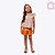 Conjunto Blusa de Alcinha Bordado Florzinha e Shorts Laranja Infantil Menina Vigat 4880 - Imagem 1