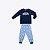 Pijama Brilha No Escuro Camiseta Manga Longa E Calça Meia Malha Infantil Menino Have Fun 29597 Azul - Imagem 1
