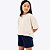 Blusa Manga Curta Oversized Em Malha Binada Creme Infantil Menina Hering Kids 5G6wyx8en Offwhite - Imagem 1