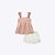 Conjunto De Bata Em Linho Bordado Flores E Shorts Em Sarja Com Elastano Bebê Menina Infanti 83947 Rosa - Imagem 1