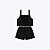 Conjunto Top Cropped E Shorts Em Sarja Com Elastano Juvenil Menina Vic&Vicky  84910 Preto - Imagem 1