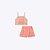 Conjunto Blusa Cropped Em Viscolinho E Shorts Em Tecido Grid Chenille Juvenil Menina Vic&Vicky  83711 Coral - Imagem 1
