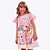 Vestido Neoprene Manga Curta Unicórnio Infantil Menina Mundo Cinti 12519 Rosa - Imagem 1