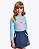 Conjunto Blusa Manga Longa e Shorts-Saia Jeans Infantil Feminino Cinti 12932 - Imagem 1
