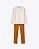 Conjunto Casaco Off White e Calça Sarja Caramelo Infantil Masculino Vigat 3196 - Imagem 2