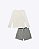 Conjunto de Blusa em Cotton e Shorts-Saia Listrado em Malha Infantil Feminino Infanti 92181 - Imagem 5