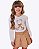 Conjunto de Blusa Manga Longa em Cotton e Shorts-Saia em Couro Sintético Infantil Feminino Infanti 89746 - Imagem 1