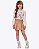 Conjunto de Blusa Manga Longa em Cotton e Shorts-Saia em Couro Sintético Infantil Feminino Infanti 89746 - Imagem 2