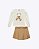 Conjunto de Blusa Manga Longa em Cotton e Shorts-Saia em Couro Sintético Infantil Feminino Infanti 89746 - Imagem 4