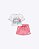 Conjunto de Blusa em Meia Malha e Shorts Saia em Moletom Botonê sem Pelúcia Infantil Feminino Infanti 95685 - Imagem 3