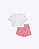 Conjunto de Blusa em Meia Malha e Shorts Saia em Moletom Botonê sem Pelúcia Infantil Feminino Infanti 95685 - Imagem 4
