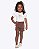 Conjunto Blusa Manga Curta Western e Shorts Sarja Comfort Infantil Feminino Have Fun 30451 - Imagem 1