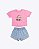 Conjunto Blusa Meia Malha Amora e Shorts Jeans Infantil Feminino Have Fun 30463 - Imagem 2