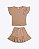 Conjunto Blusa Meia Malha e Saia com Shorts Embutido Bege Infantil Feminino Have Fun 30418 - Imagem 2
