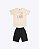 Conjunto Camiseta Manga Curta Meia Malha e Bermuda Sarja Infantil Masculino Have Fun 30489 - Imagem 2