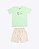 Conjunto Camiseta Meia Malha Verde e Bermuda Regular Sarja Tinta Comfort Infantil Masculino Have Fun 30517 - Imagem 2