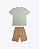 Conjunto Camiseta Malha Texturizada Listrada e Bermuda Sarja Comfort Infantil Masculino Have Fun 30554 - Imagem 2