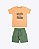 Conjunto Camiseta Manga Curta Laranja e Bermuda Moletom Verde Infantil Masculino Have Fun 30518 - Imagem 2