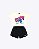 Conjunto Blusa Manga Curta Stitch e Shorts Liso Preto Infantil Feminina Brandili 27462 - Imagem 2