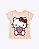 Camiseta Manga Curta Meia Malha Hello Kitty Infantil Feminina Brandili 27476 - Imagem 1