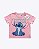 Camiseta Manga Curta Meia Malha Stitch Infantil Feminina Brandili 27457 - Imagem 1