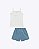 Conjunto de Regata em Canelado Liz e Shorts em Jeans com Elastano Infantil Feminino Infanti 95563 - Imagem 4