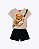 Conjunto Blusa Manga Curta Ursinha e Shorts Moletom Infantil Feminino Kyly 1002001 - Imagem 5