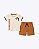 Conjunto Camiseta Manga Curta Dino e Bermuda Moletom sem Felpa Infantil Masculino Kyly 1001875 - Imagem 5