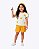 Conjunto Blusa Manga Curta Bordado Flor e Shorts Moletom em Felpa Infantil Feminino Kyly 1002518 - Imagem 1