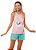 Puket Pijama Adulto Feminino Short Doll Nadador Eco Unicornio 030602196 - Imagem 4