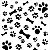 Papel Adesivo Animais Pegadas Preto e Branco - Imagem 1